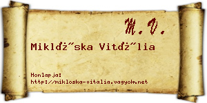 Miklóska Vitália névjegykártya